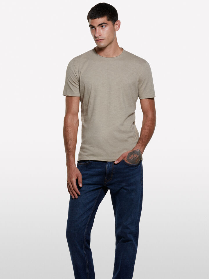 Camel slim fit short sleeve t-shirt - men's short sleeve t-shirts - Brown | Sisley image number 1